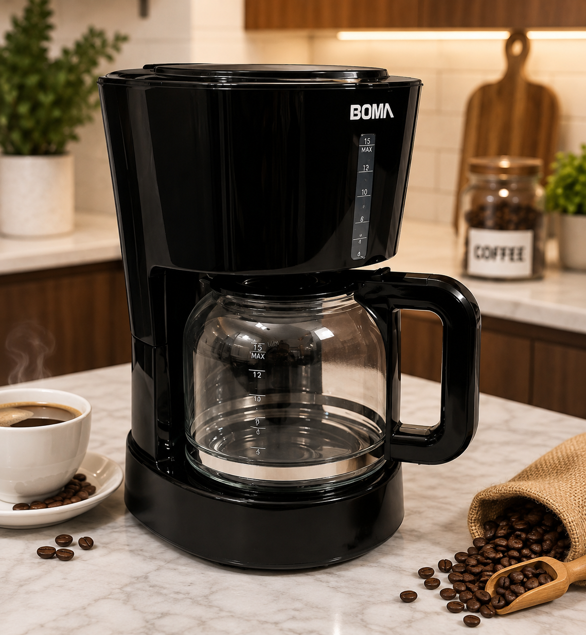 Boma BM-6838 Coffee Maker | Automatic Electric Drip Coffee Machine for Home & Office