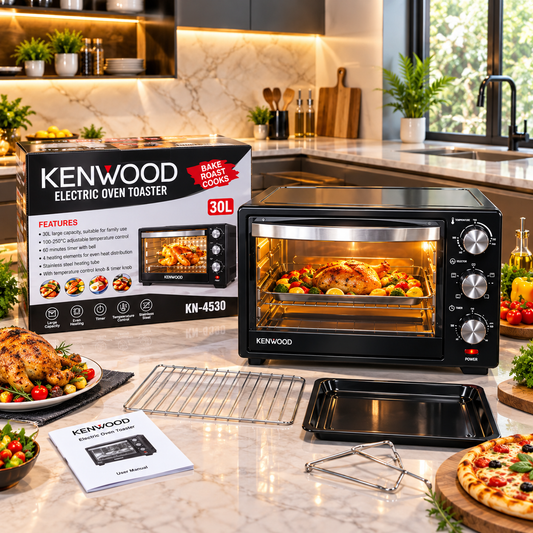 Kenwood 30L Electric Baking Oven Toaster With Double Tray & Rotisserie Grill KN-4530