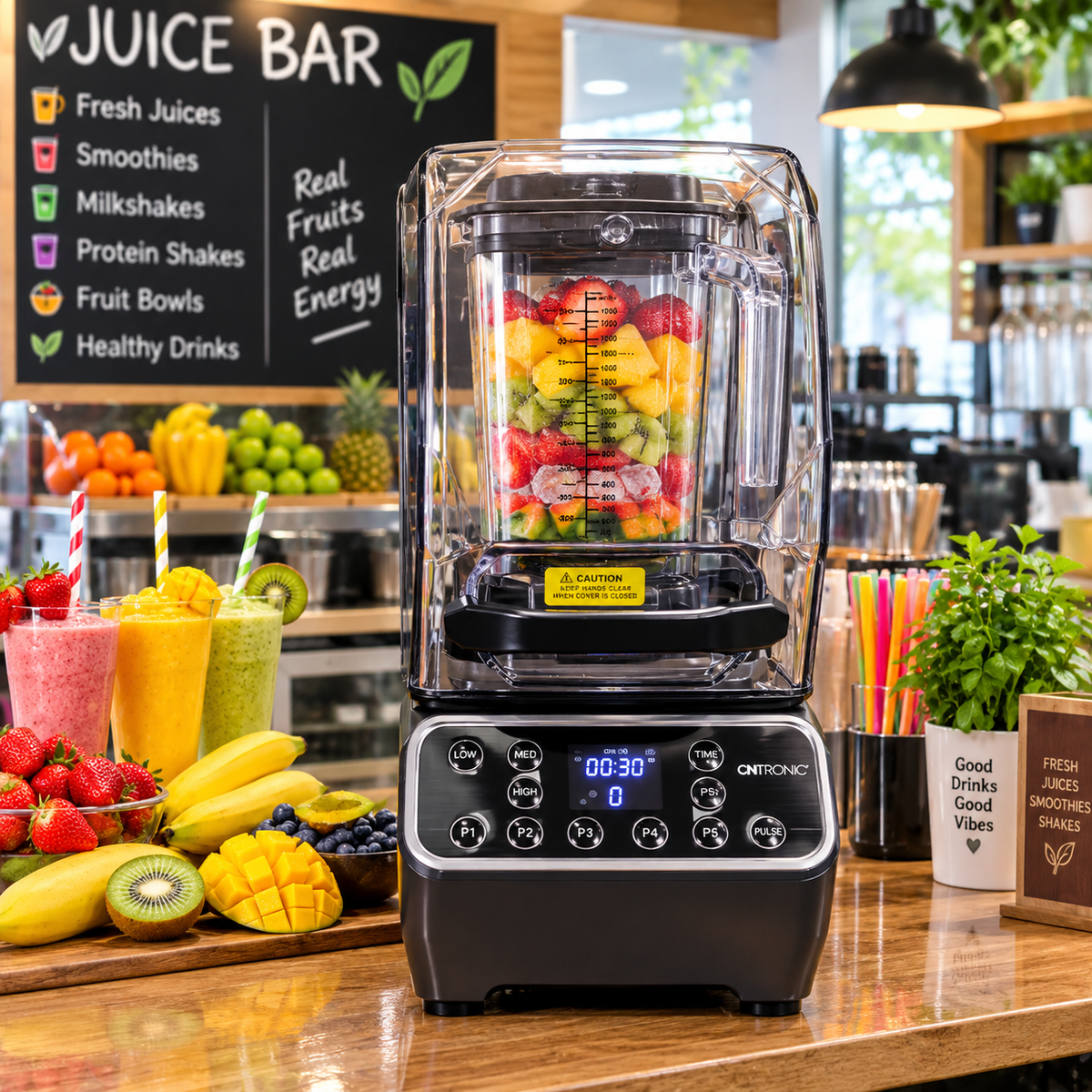 CNtronic Soundproof Blender for Juice Bars & Cafes with Digital Display