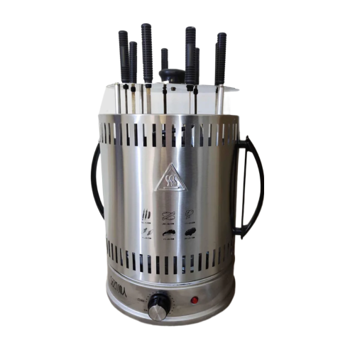 Electric Stainless Steel 6 Pole Smokeless Detachable Automatic Rotary Vertical BBQ Grill