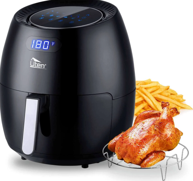 Original Uten Air Fryer, 1700W Electronic Air Fryer with Basket for Kitchen Cooking Frying, Black