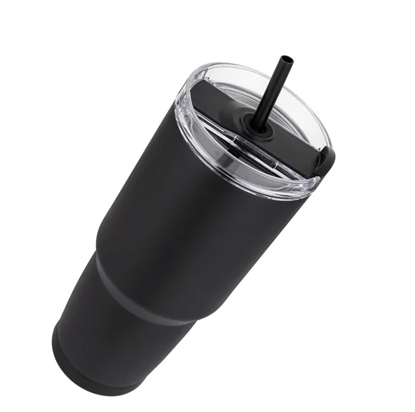 Imported Stainless Steel Tumbler, 2 in 1 Function Lid, Black Color