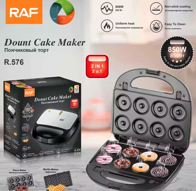 Raf 2 in 1 Donut & Cake Maker R.576