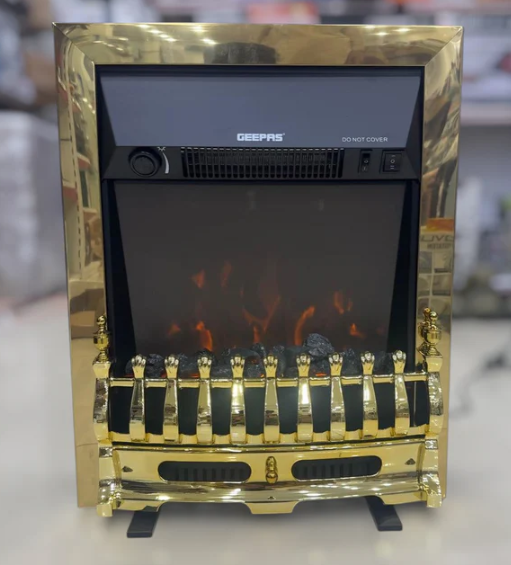 Geepas Electric Fireplace Quartz Tube Flame Heater GRH28581P
