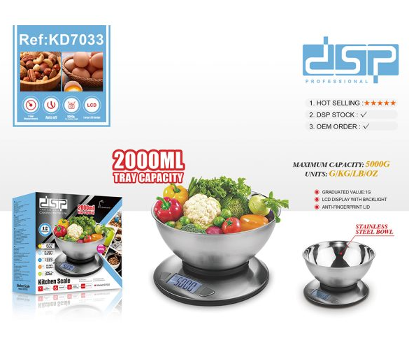 DSP Electronic Kitchen Scale With Liquid Measuring