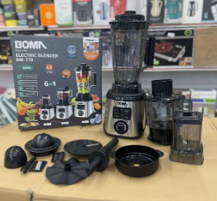 Boma 6 in 1 Commercial Blender 4L 1500W | Blender, Chopper, Grinder, Citrus & Vegetable Cutter | BM-778