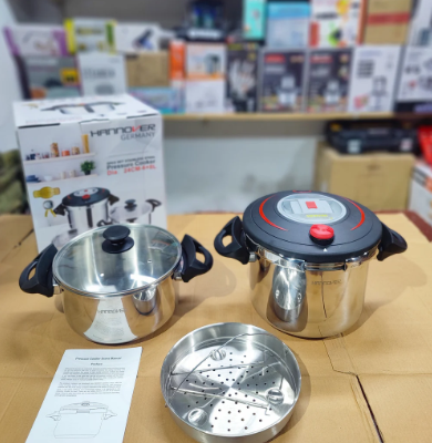 Hannover Germany Stainless Steel Automatic Pressure Cooker set 3 in 1 | 24CM | 6L + 8L