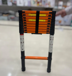 Imported Black Telescopic Foldable Aluminum Ladder | 3.9 Meter