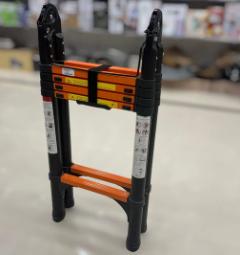 Imported Black Telescopic Foldable Aluminum Double Ladder | 2.1 Meter