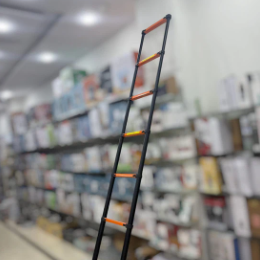 Imported Black Telescopic Foldable Aluminum Ladder | 3.9 Meter
