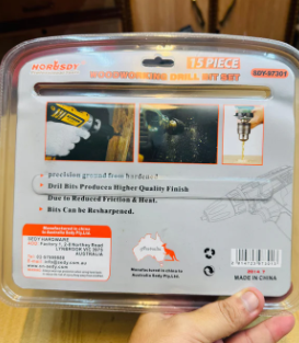 Imported 15 Piece Drill Bit Set, Bit Set For Concrete Wood Metal Iron & Wood