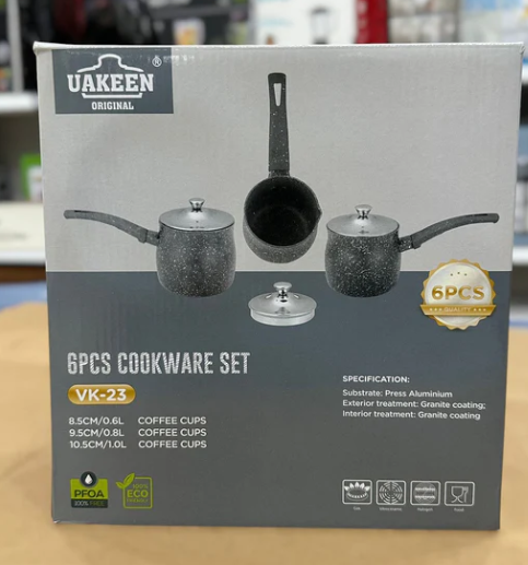 UAKEEN German Aluminum Coffee Cups / Cookware Set 6 Pcs | VK-23