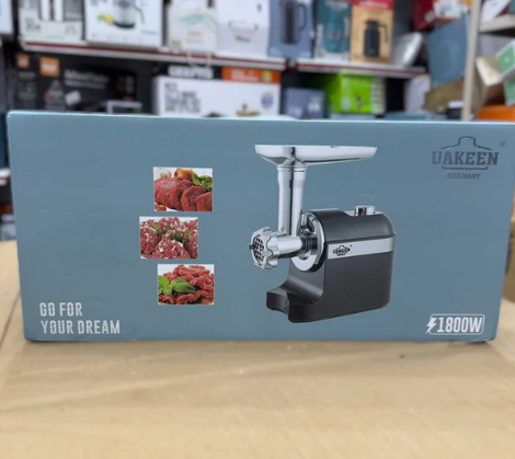 UAKEEN Meat Grinder | 1800W Meat Mincer | 3 Metal Cutting Plates | ZL-610