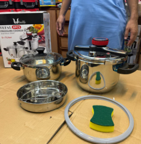 Original Tefal Pressure Cooker 3 In 1 ( 7L + 5L )