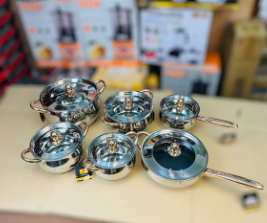Original Imported 12 Pcs Stainless Steel Cookware Set