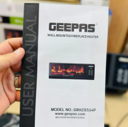 Geepas Wall Mounted Fireplace Heater With Remote Control GRH28514P