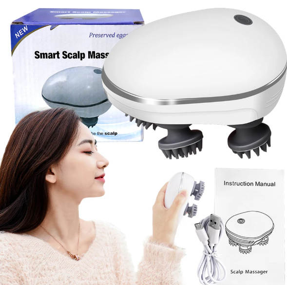 Wireless Waterproof Electric Head Scalp Massager for Deep Cleansing