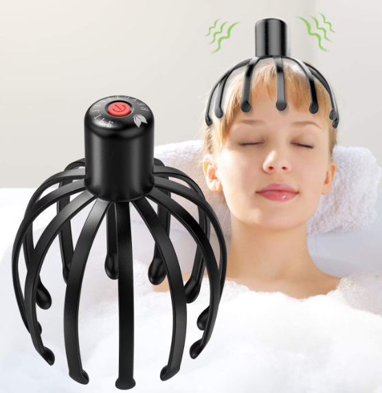 Hands Free Rechargeable Octopus Scalp Massager Vibrating Electric Head Massager