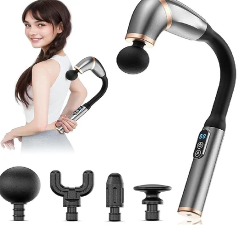 Imported Massage Gun with Extended Handle, U-Shaped Back Massager for Pain Relief