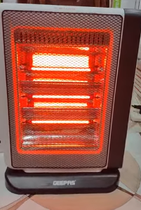 Geepas Red Halogen Heater 1200W 3 Rods GRH28511P