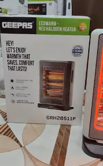 Geepas Red Halogen Heater 1200W 3 Rods GRH28511P