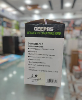 Geepas Large Size Wall Mounted Fan Heater | PTC Ceramic Wall Heater GWH28576P