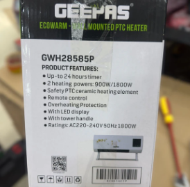 Geepas Ecowarm Wall Mounted PTC Heater GWH28585P