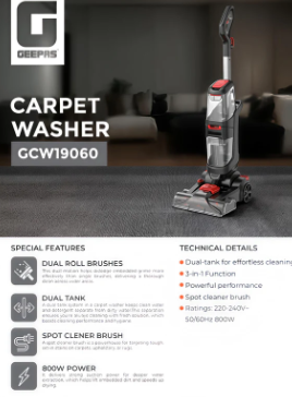 Geepas Carpet Washer & floor cleaner GCW19060