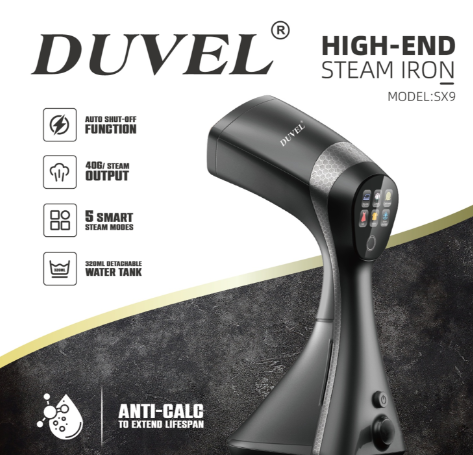 DUVEL High-End Digital Steam Iron SX9 | Handy Garment Steamer 2000W