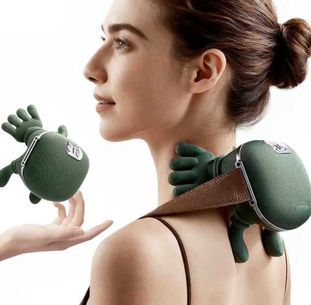 Imported Electric Neck & Shoulder Massager with Heat | Human Hand Grip Massager | Rechargeable Cervical & Body Massager