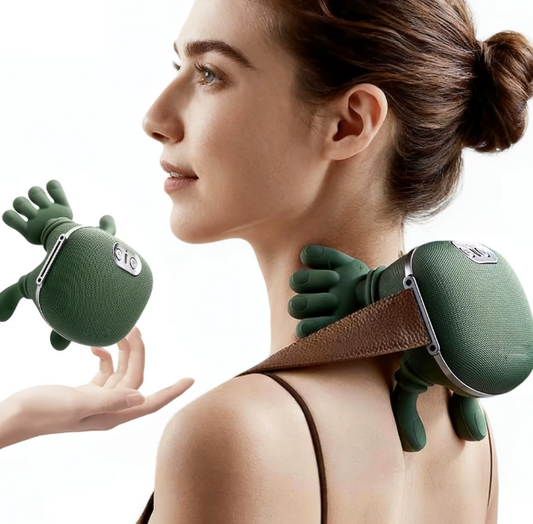 Imported Electric Neck & Shoulder Massager with Heat | Human Hand Grip Massager | Rechargeable Cervical & Body Massager