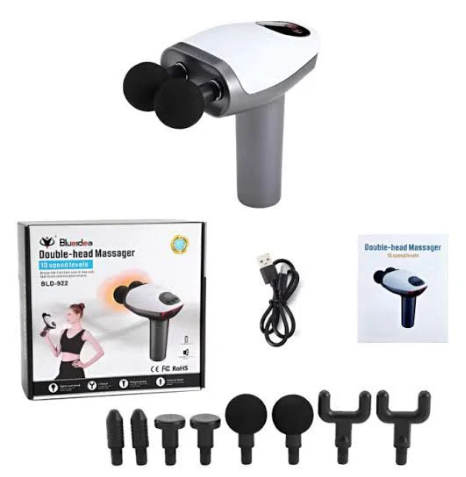 Rechargeable Double Head Massager – Electric Body Massage Machine for Pain Relief
