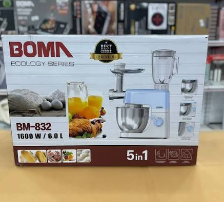 Boma BM-832 5-in-1 Stand Mixer 6 Liter – Blender, Meat Grinder & Dough Maker