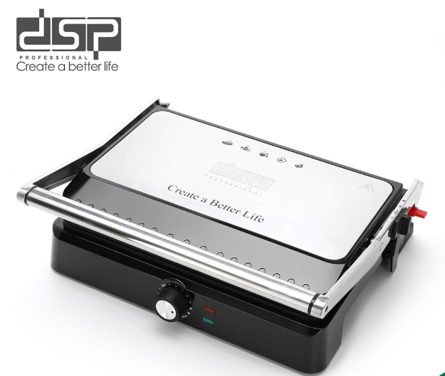 DSP Electric Contact Grill | 2200W Non-Stick Grill & Adjustable Thermostat KB1109