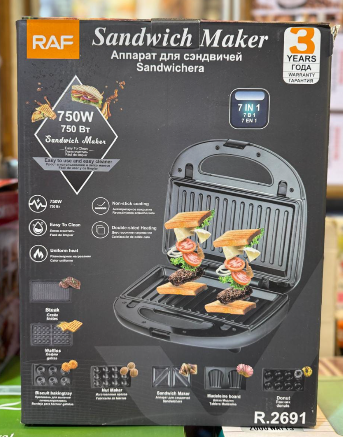 RAF 7-in-1 Sandwich Maker 750W | Multi-Function R.2691