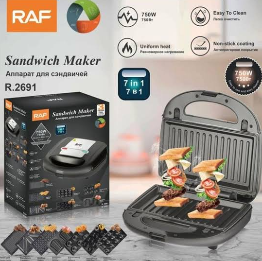 RAF 7-in-1 Sandwich Maker 750W | Multi-Function R.2691