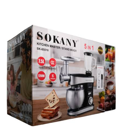 Sokany 7.5L 5 in 1 Stand Mixer 1200W with Blender & Meat Grinder SK-05010