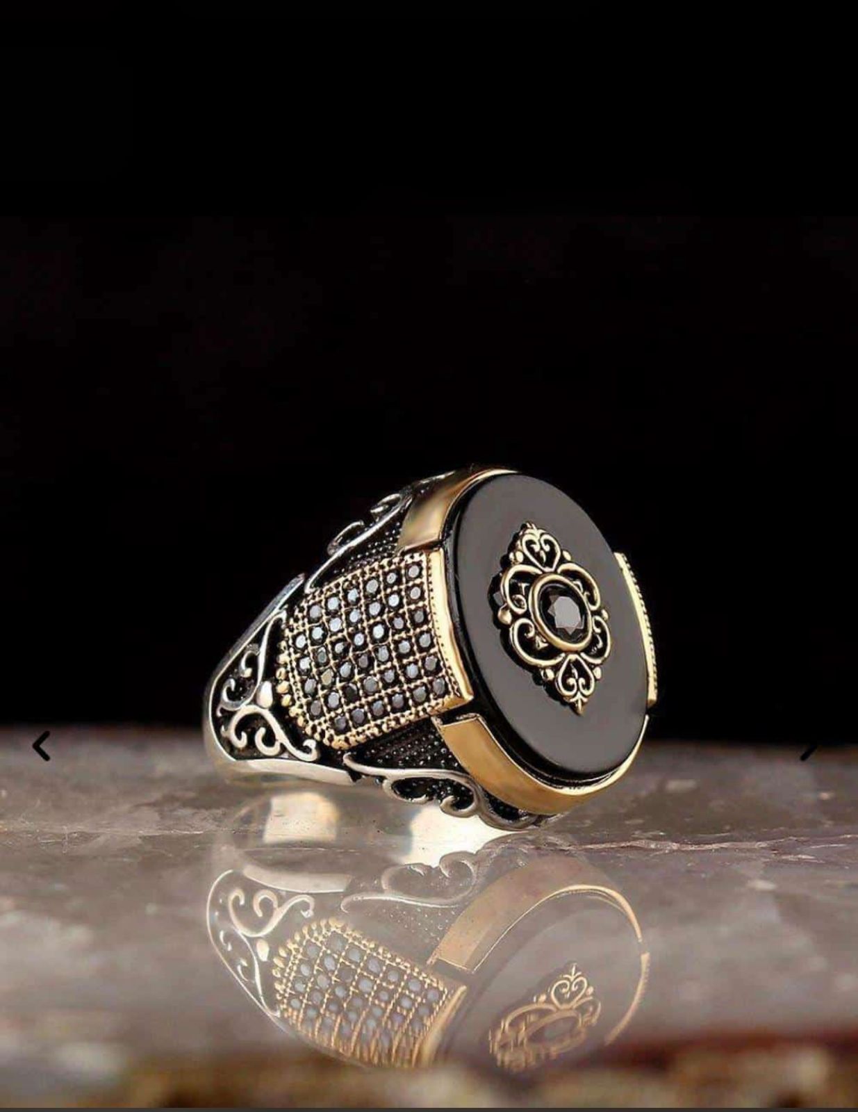 PURE Silver Turkish ring Crafted and Designed by zircons