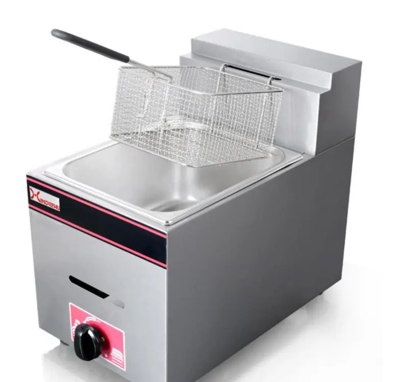 Imported 6L Commercial Gas Deep Fryer, Stainless Steel Deep Fryer Frying Machine