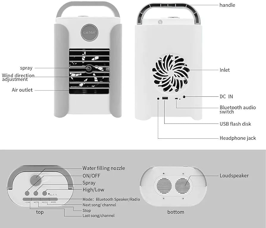 Imported Multi Function Air Conditioner Cooler Fan Humidifier ,Personal Space Air Cooler