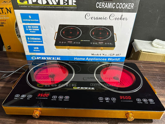 Gpower Dual Infrared Cooker | Electric Hot Plate 3500W - 3500W