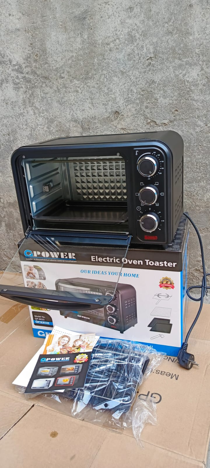 Gpower 20L Electric Baking Oven With Rotisserie & Double Tray GP-6620