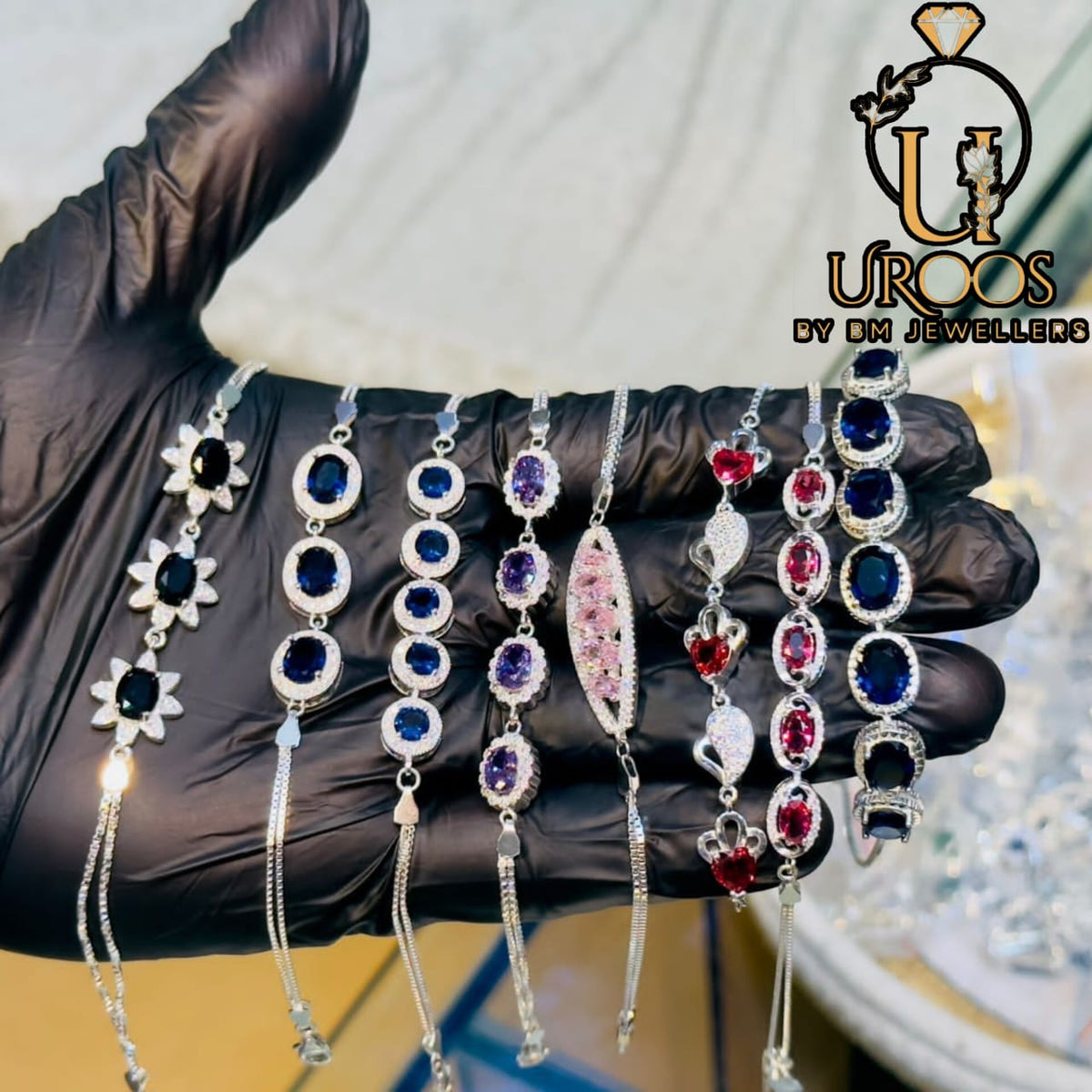 Italian Sterling Silver Ladies Bracelets with Gemstones
