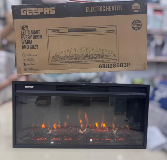Geepas Electric Real Log Flame Effect Heater GRH28583P