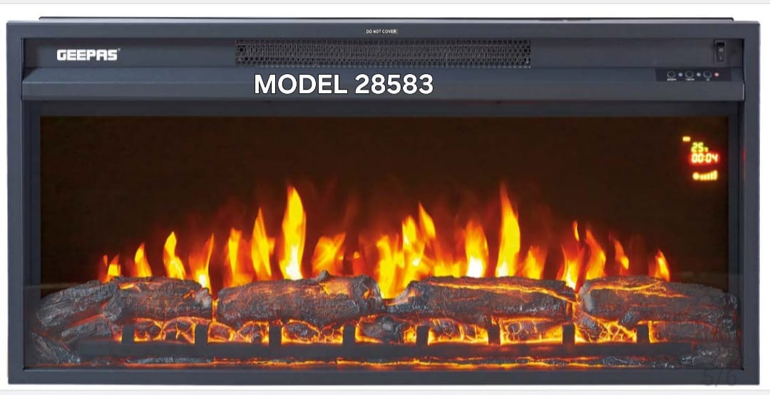 Geepas Electric Real Log Flame Effect Heater GRH28583P