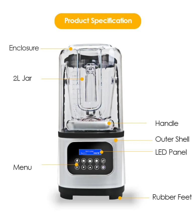 Original German Commercial Soundproof Blender, Ultra Heavy-Duty Soundproof Blender