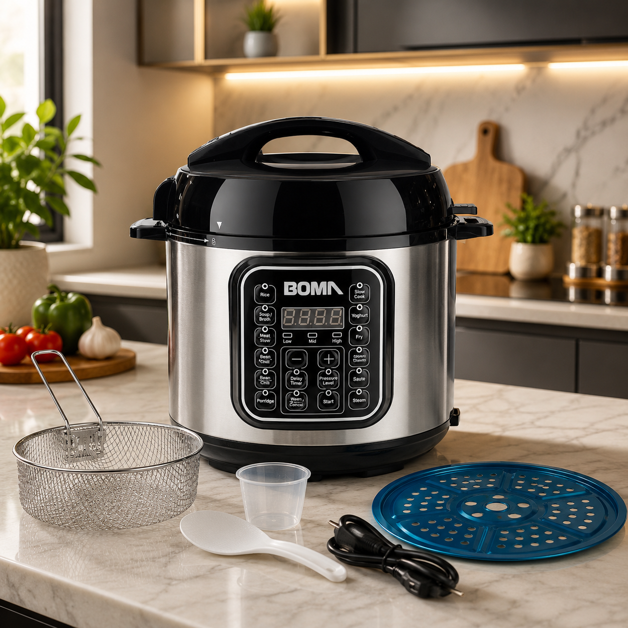 Boma Electric Pressure Cooker 6L 1000W – Fast & Convenient Cooking