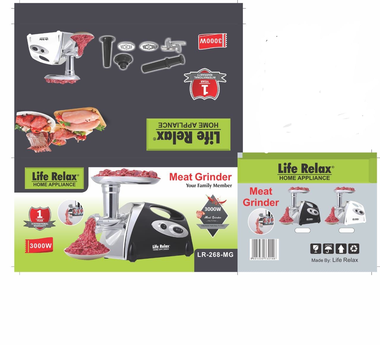 German Life Relax Meat Grinder 3000W LR-268-MG