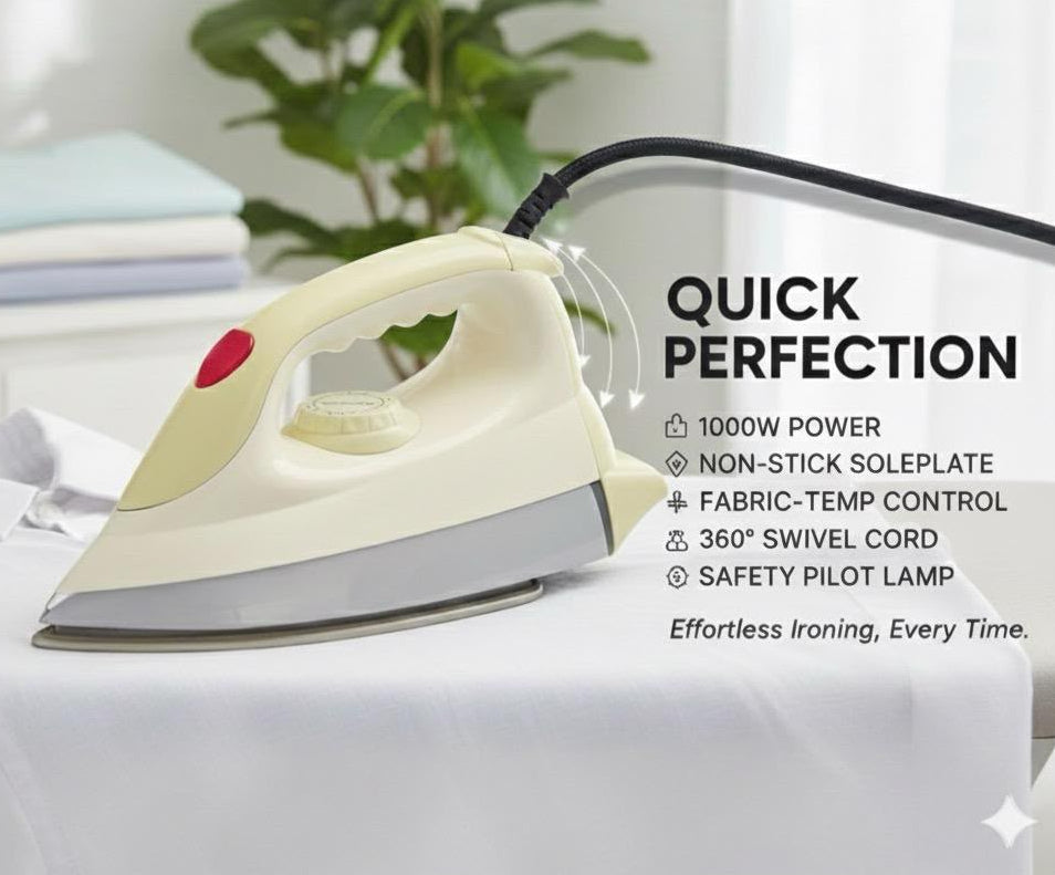 Skyiwood 1000W Electric Dry Iron – Powerful & Durable SK18G