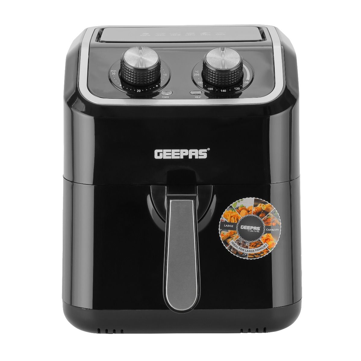 Geepas Air Fryer GAF37528 1600W, 5L Capacity With A Rack | Adjustable Timer And Temperature